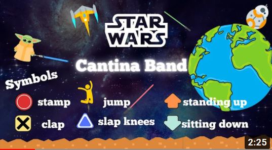 Legenda van de bewegingen en bodysounds bij 'Cantina Band' uit Star Wars