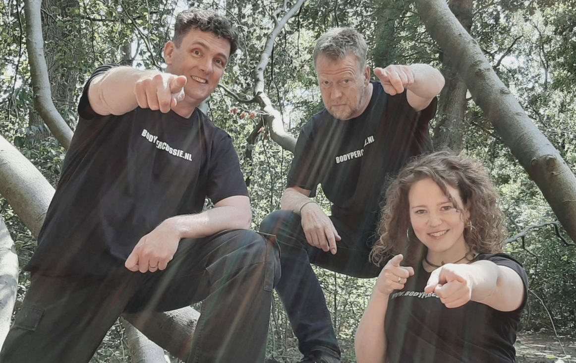 Jeroen Schipper, Heiko de Jone en Wendy Bontje van bodypercussie.nl