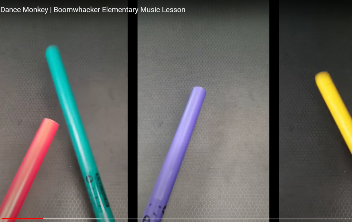 afbeelding (fragment) uit de video 'Dance Monkey | Boomwhacker Elementary Music Lesson'