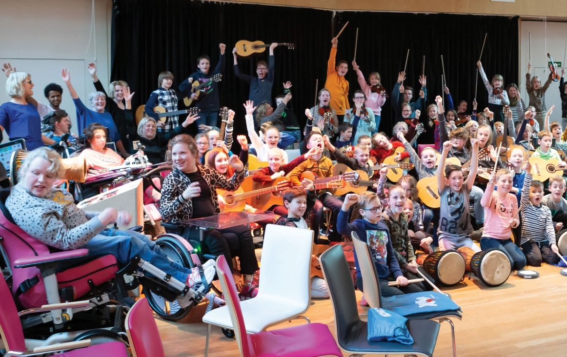 Kristalorkest. Muziek verbindt kinderen met en zonder een beperking. Foto Pierre Pinkse