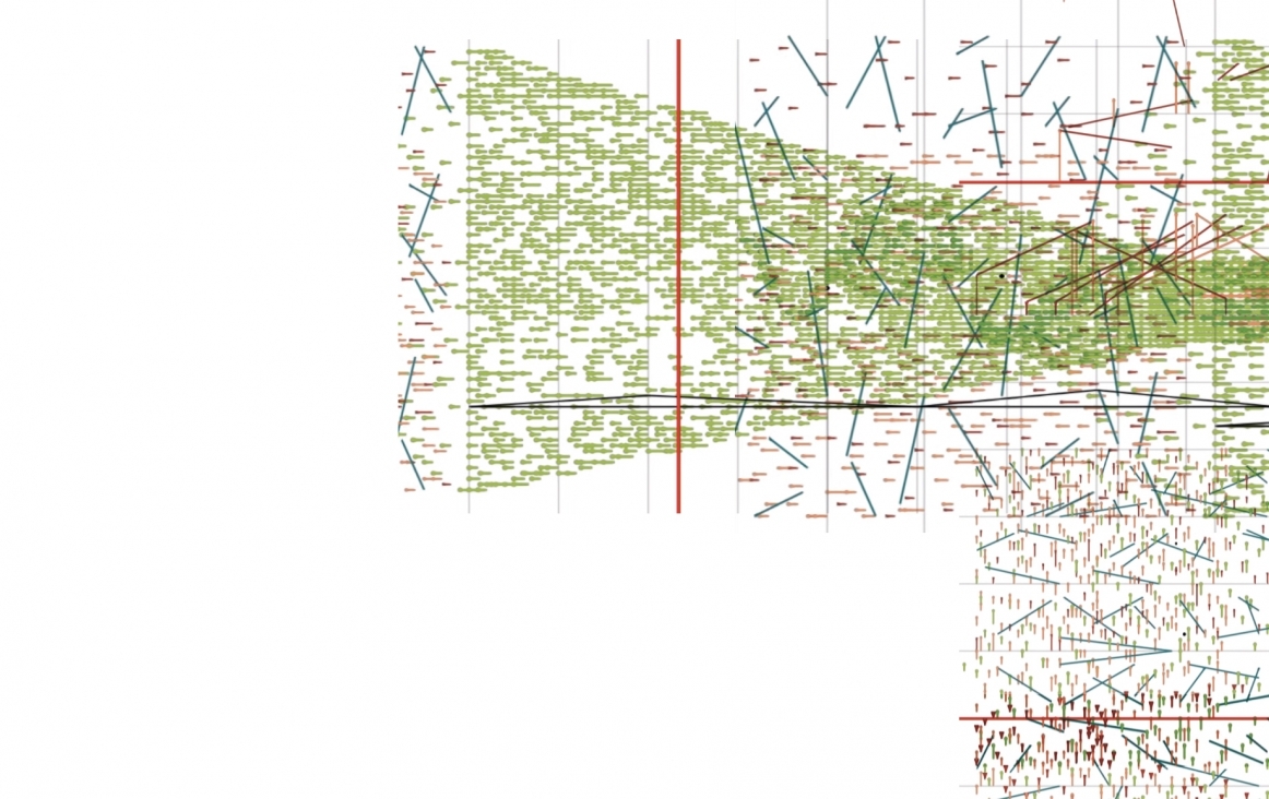 Grafische partituur Xenakis. Pierre Carré