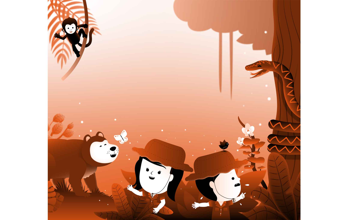 In de jungle. Illustratie Emerson Paulus