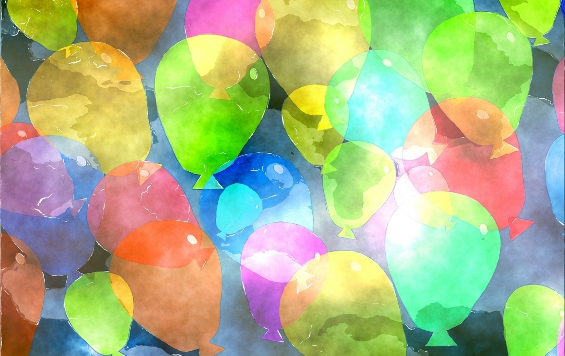 Ballonnen in waterverf. Bron Shutterstock 