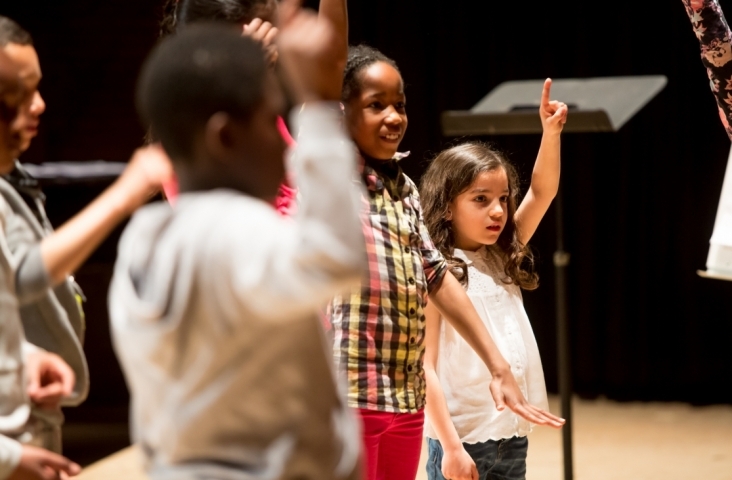 Foto Ronald Knapp. tijdens een Kodály-weekend op het Koninklijk Conservatorium in Den Haag. Op de foto kinderen van Basisschool ‘De Spoorzoeker’