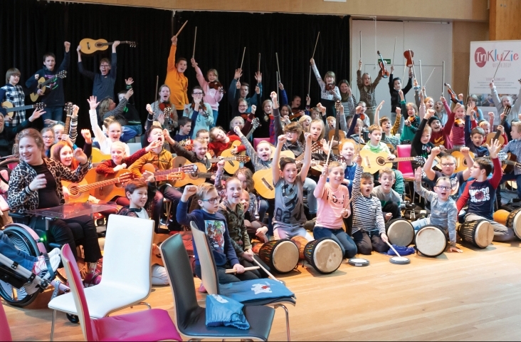 Kristalorkest. Muziek verbindt kinderen met en zonder een beperking. Foto Pierre Pinkse