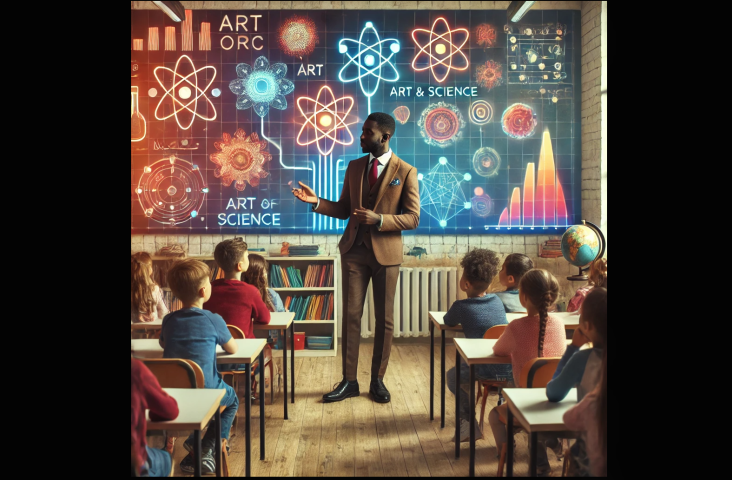 DALL-E Futuristisch arts&science onderwijs