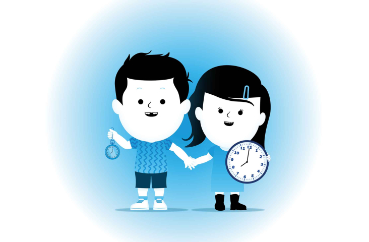 Tik tak gaat de klok. Illustratie Emerson Paulus voor Loulou & Lou