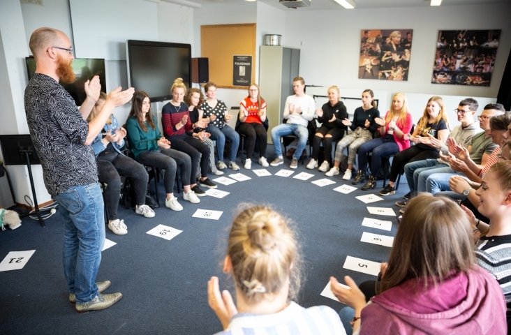 Muziekles op de pabo. Foto Klaas Driebergen ©Gehrels Muziekeducatie