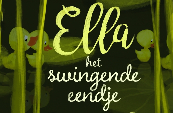 cover (fragment) van 'Ella, het swingende eendje'. Illustratie Miriam Berenschot, tekst Suzan Overmeer