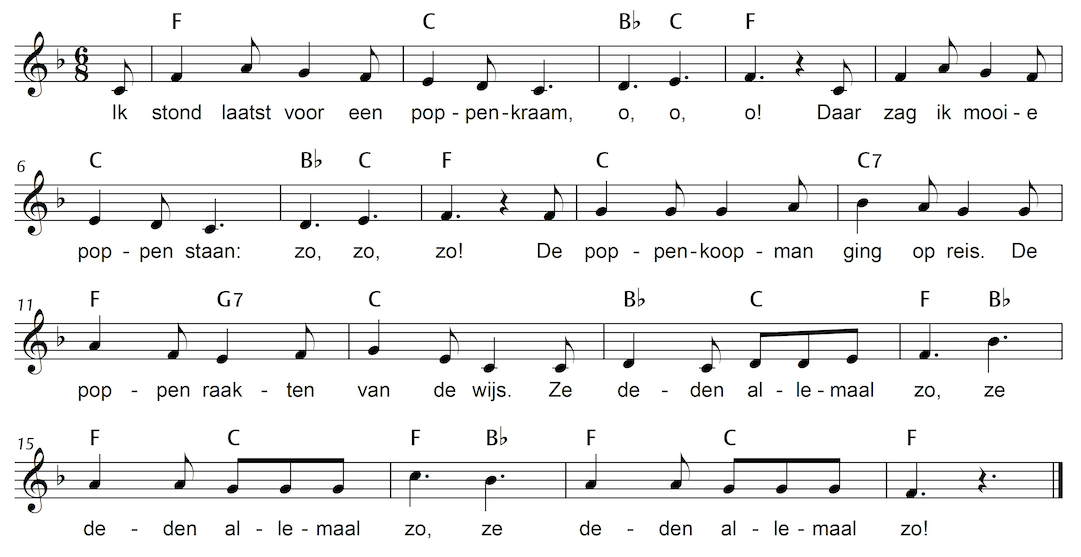 Ik stond laatst voor een poppenkraam Bladmuziek van Ik stond laatst voor een poppenkraam