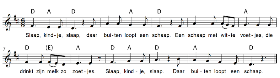 Slaap kindje slaap Noten traditioneel slaapliedje Slaap kindje slaap