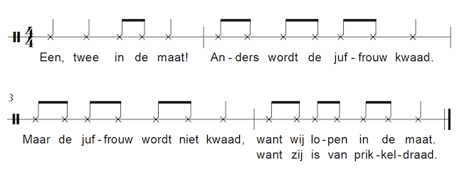 Een, twee in de maat Een twee in de maat - spreektekst voor basisschoolspellen