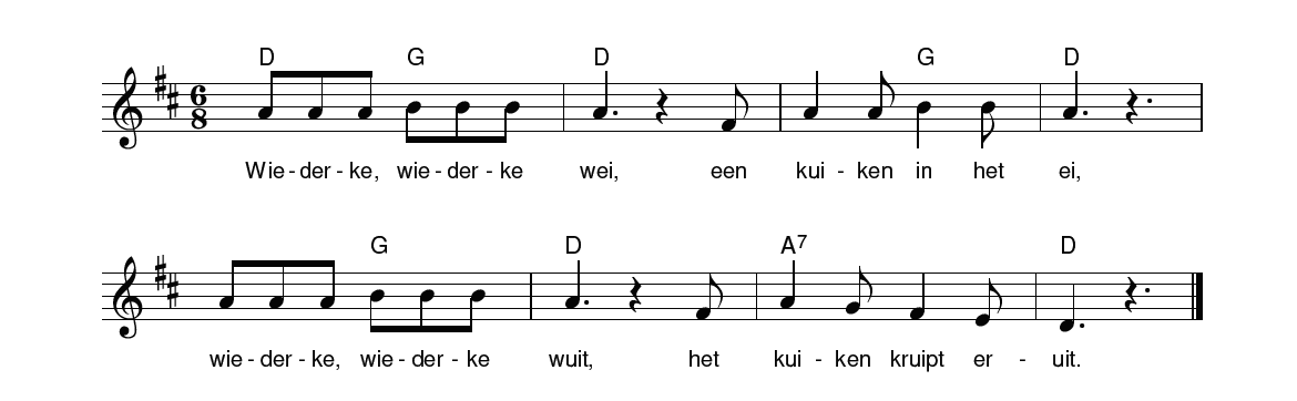 Bladmuziek lentelied DP en OB Wiederke wiederke wei