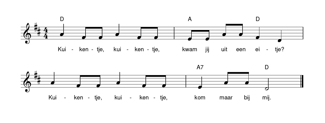 Bladmuziek lentelied Kuikentje